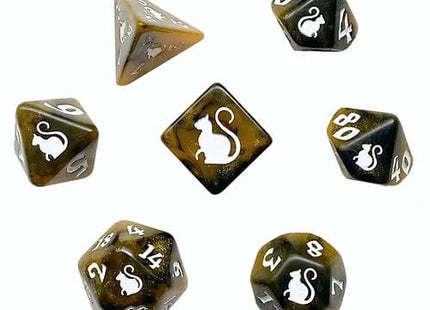 Gamers Guild AZ Black Oak Workshop Black Oak Workshop: 7-Dice Set: Kitty Clacks - Tortimer - Black Friday Black Oak Workshop