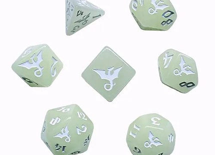 Gamers Guild AZ Black Oak Workshop Black Oak Workshop: 7-Dice Set: Moon Dragon (Glow in the Dark) Black Oak Workshop