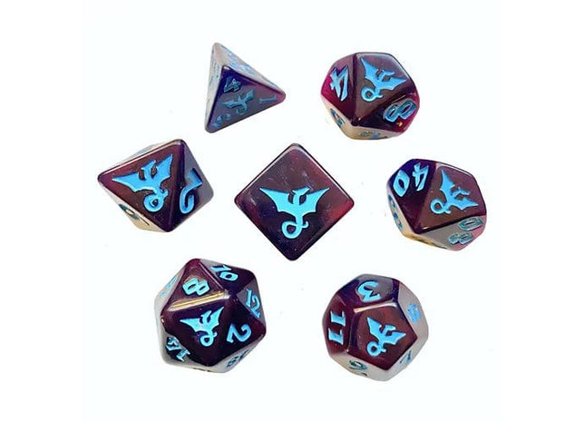 Gamers Guild AZ Black Oak Workshop Black Oak Workshop: 7-Dice Set: Swirl Dragon Dreadwyrm Black Oak Workshop
