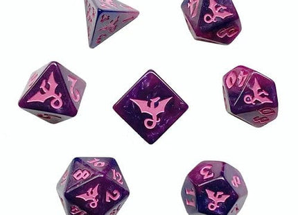 Gamers Guild AZ Black Oak Workshop Black Oak Workshop: 7-Dice Set: Swirl Dragon Faerie Black Oak Workshop