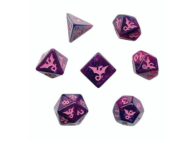 Gamers Guild AZ Black Oak Workshop Black Oak Workshop: 7-Dice Set: Swirl Dragon Faerie Black Oak Workshop