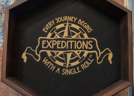 Gamers Guild AZ Black Oak Workshop Black Oak Workshop: Expeditions - Black Leather-Lined Dice Tray Black Oak Workshop