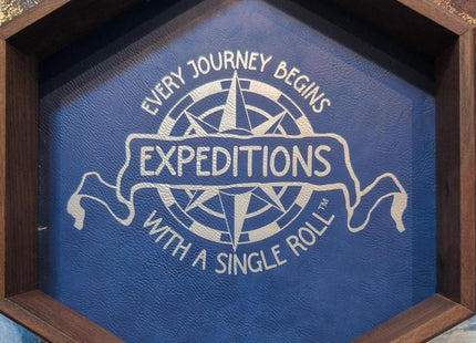 Gamers Guild AZ Black Oak Workshop Black Oak Workshop: Expeditions - Blue Leather-Lined Dice Tray Black Oak Workshop