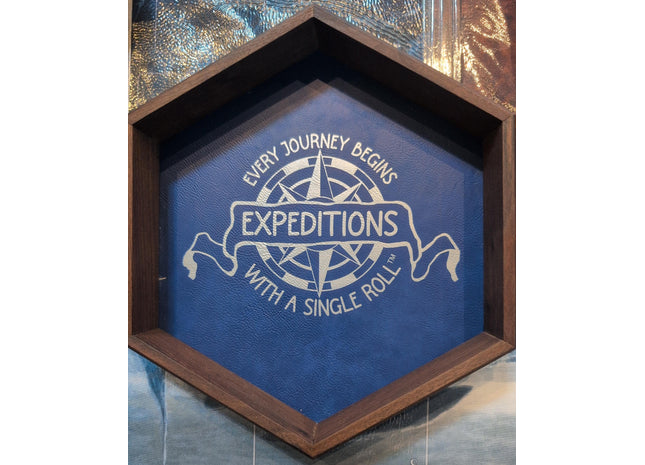 Gamers Guild AZ Black Oak Workshop Black Oak Workshop: Expeditions - Blue Leather-Lined Dice Tray Black Oak Workshop