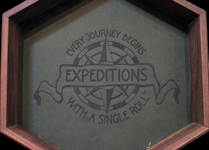 Gamers Guild AZ Black Oak Workshop Black Oak Workshop: Expeditions - Green Leather-Lined Dice Tray Black Oak Workshop