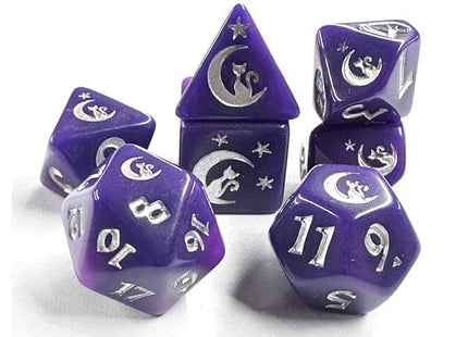 Gamers Guild AZ Black Oak Workshop "Moonbeam" Polyhedral Dice Set ACD Distribution