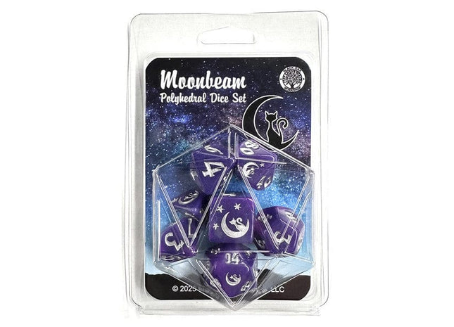Gamers Guild AZ Black Oak Workshop "Moonbeam" Polyhedral Dice Set ACD Distribution