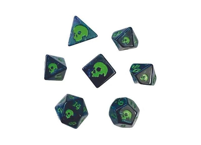 Gamers Guild AZ Black Oak Workshop Oak Workshop: 7-Dice Set:  Creeping Slime Black Oak Workshop