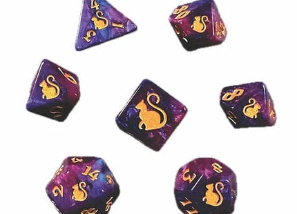 Gamers Guild AZ Black Oak Workshop Oak Workshop: 7-Dice Set: Kitty Clacks - Fortuna Black Oak Workshop