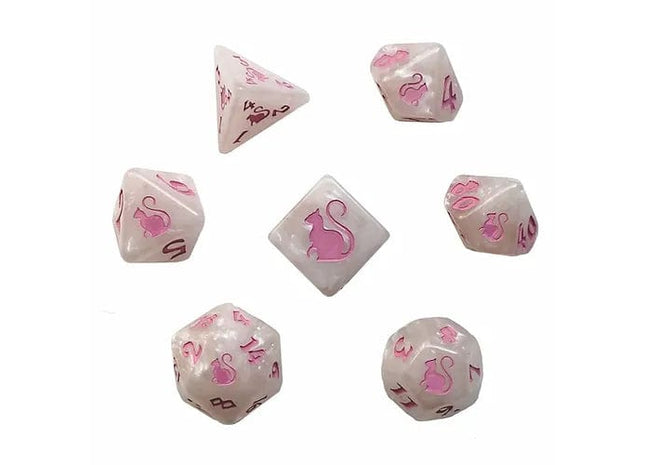 Gamers Guild AZ Black Oak Workshop Oak Workshop: 7-Dice Set: Kitty Clacks - Marie Black Oak Workshop