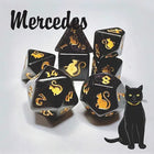 Gamers Guild AZ Black Oak Workshop Oak Workshop: 7-Dice Set: Kitty Clacks - Mercedes Black Oak Workshop