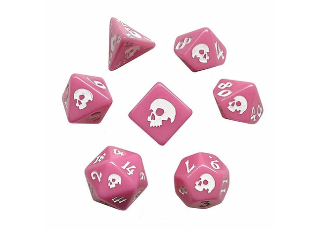 Gamers Guild AZ Black Oak Workshop Oak Workshop: 7-Dice Set: Pink Death Black Oak Workshop