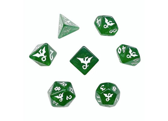 Gamers Guild AZ Black Oak Workshop Workshop: 7-Dice Set:  Glitter Dragon Veridius Black Oak Workshop