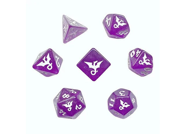 Gamers Guild AZ Black Oak Workshop Workshop: 7-Dice Set:  Glitter Dragon Violet Black Oak Workshop