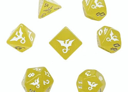 Gamers Guild AZ Black Oak Workshop Workshop: 7-Dice Set:  Glitter Dragon Yellow Black Oak Workshop