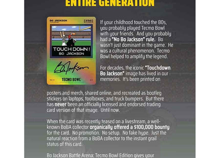 Gamers Guild AZ Bo Jackson Battle Arena, Inc. 2026 Bo Jackson Battle Arena - Tecmo Bowl Edition Double Mega Box GTS