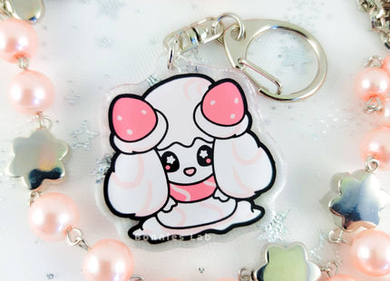 Gamers Guild AZ Bonnies Lab Alcremie Epoxy Acrylic Keychain Charm Faire