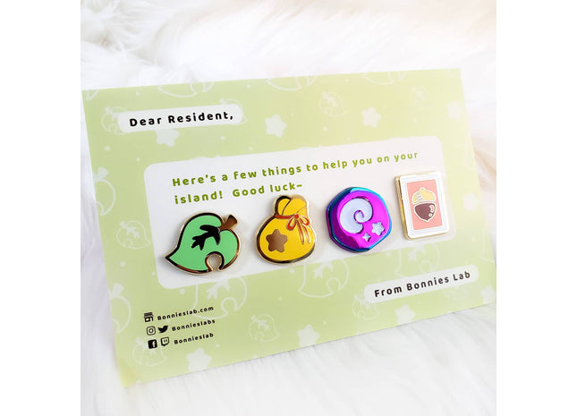 Gamers Guild AZ Bonnies Lab Animal Crossing: Enamel Pins Set (Leaf) Faire