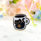 Gamers Guild AZ Bonnies Lab Black Coffee Cat Enamel Pin Faire