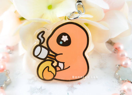 Gamers Guild AZ Bonnies Lab Charmander Epoxy Acrylic Keychain Charm Faire