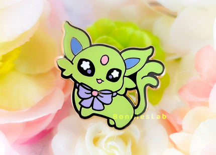 Gamers Guild AZ Bonnies Lab Chibi Shiny Espeon Enamel Pin (glows in the dark) Faire
