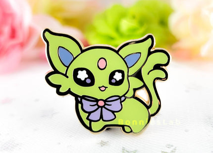 Gamers Guild AZ Bonnies Lab Chibi Shiny Espeon Enamel Pin (glows in the dark) Faire