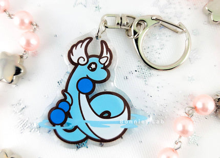Gamers Guild AZ Bonnies Lab Dragonair Epoxy Acrylic Keychain Charm Faire