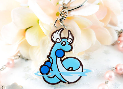 Gamers Guild AZ Bonnies Lab Dragonair Epoxy Acrylic Keychain Charm Faire