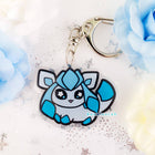 Gamers Guild AZ Bonnies Lab Glaceon Epoxy Acrylic Keychain Charm Faire