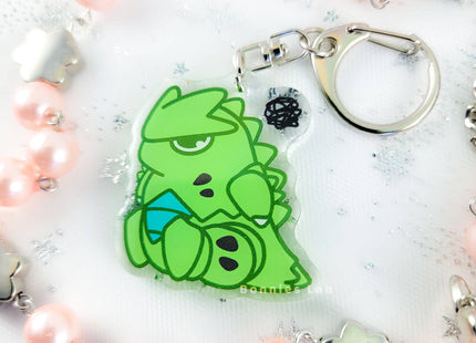 Gamers Guild AZ Bonnies Lab Grumpy Lizard Tyranitar Epoxy Acrylic Keychain Charm Faire