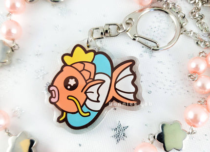 Gamers Guild AZ Bonnies Lab Magikarp on Floatie Epoxy Acrylic Keychain Charm (Concierge) Faire