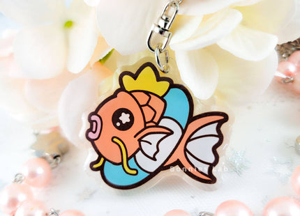 Gamers Guild AZ Bonnies Lab Magikarp on Floatie Epoxy Acrylic Keychain Charm (Concierge) Faire