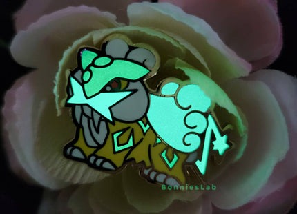 Gamers Guild AZ Bonnies Lab Raikou Glow In The Dark Enamel Pin Faire