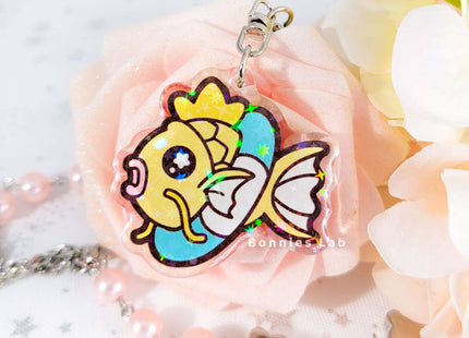 Gamers Guild AZ Bonnies Lab Shiny Magikarp on Floatie Epoxy Acrylic Keychain Holographic Faire