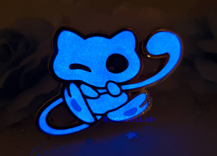 Gamers Guild AZ Bonnies Lab Shiny Mew Enamel Pin (Glows in the Dark) Faire