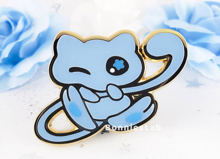 Gamers Guild AZ Bonnies Lab Shiny Mew Enamel Pin (Glows in the Dark) Faire