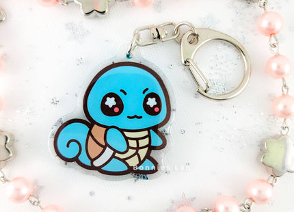 Gamers Guild AZ Bonnies Lab Squirtle Epoxy Acrylic Keychain Charm Faire