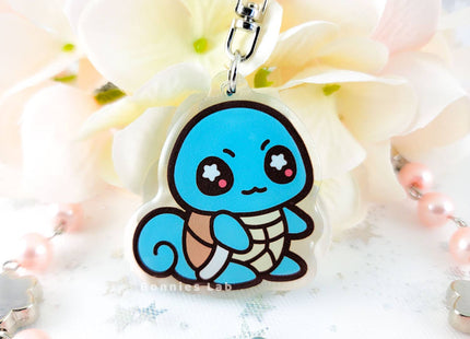 Gamers Guild AZ Bonnies Lab Squirtle Epoxy Acrylic Keychain Charm Faire