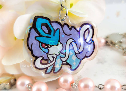 Gamers Guild AZ Bonnies Lab Suicune Epoxy Acrylic Keychain Holographic Charm Faire