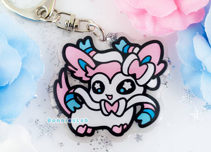 Gamers Guild AZ Bonnies Lab Sylveon Epoxy Acrylic Keychain Charm Faire