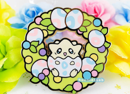 Gamers Guild AZ Bonnies Lab Togepi Egg Wreath Enamel Pin Faire
