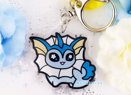 Gamers Guild AZ Bonnies Lab Vaporeon Epoxy Acrylic Keychain Charm Faire
