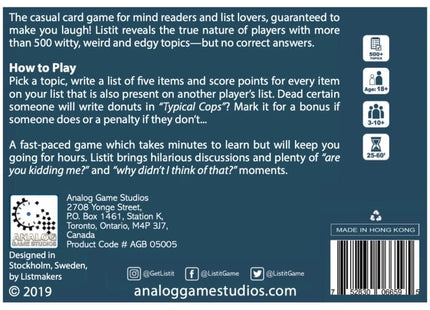 Gamers Guild AZ Bridge Distribution Listit - Great Minds List Alike (Pre-Order) Bridge Distribution