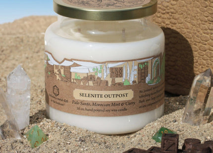 Gamers Guild AZ Cantrip Candles Cantrip Candles: Selenite Outpost 16 oz Cantrip Candles