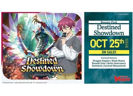 Gamers Guild AZ Cardfight!! Vanguard Cardfight!! Vanguard Divinez: DZBT4 - Destined Showdown Booster vol. 4 - Booster Display Street Date: 10/25/2024 - ORDER DUE BY: 6/25/2024 Price: 49.41 Southern Hobby