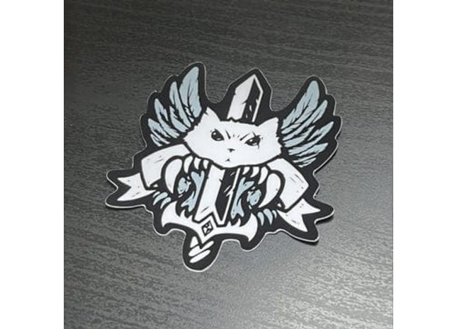 Gamers Guild AZ Caverns & Calicos Sticker: Cat Class - Barbarian Caverns & Calicos