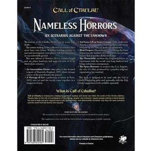 Gamers Guild AZ Chaosium Call of Cthulhu: Nameless Horrors 2nd Edition (Pre-Order) Asmodee