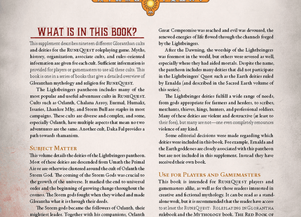 Gamers Guild AZ Chaosium RuneQuest RPG: Cults of RuneQuest - The Lightbringers AGD