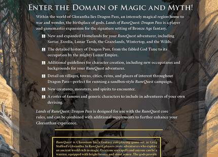 Gamers Guild AZ Chaosium RuneQuest RPG: Lands of RuneQuest - Dragon Pass AGD