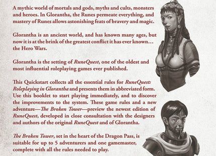 Gamers Guild AZ Chaosium RuneQuest RPG: Roleplaying in Glorantha Quick Start AGD